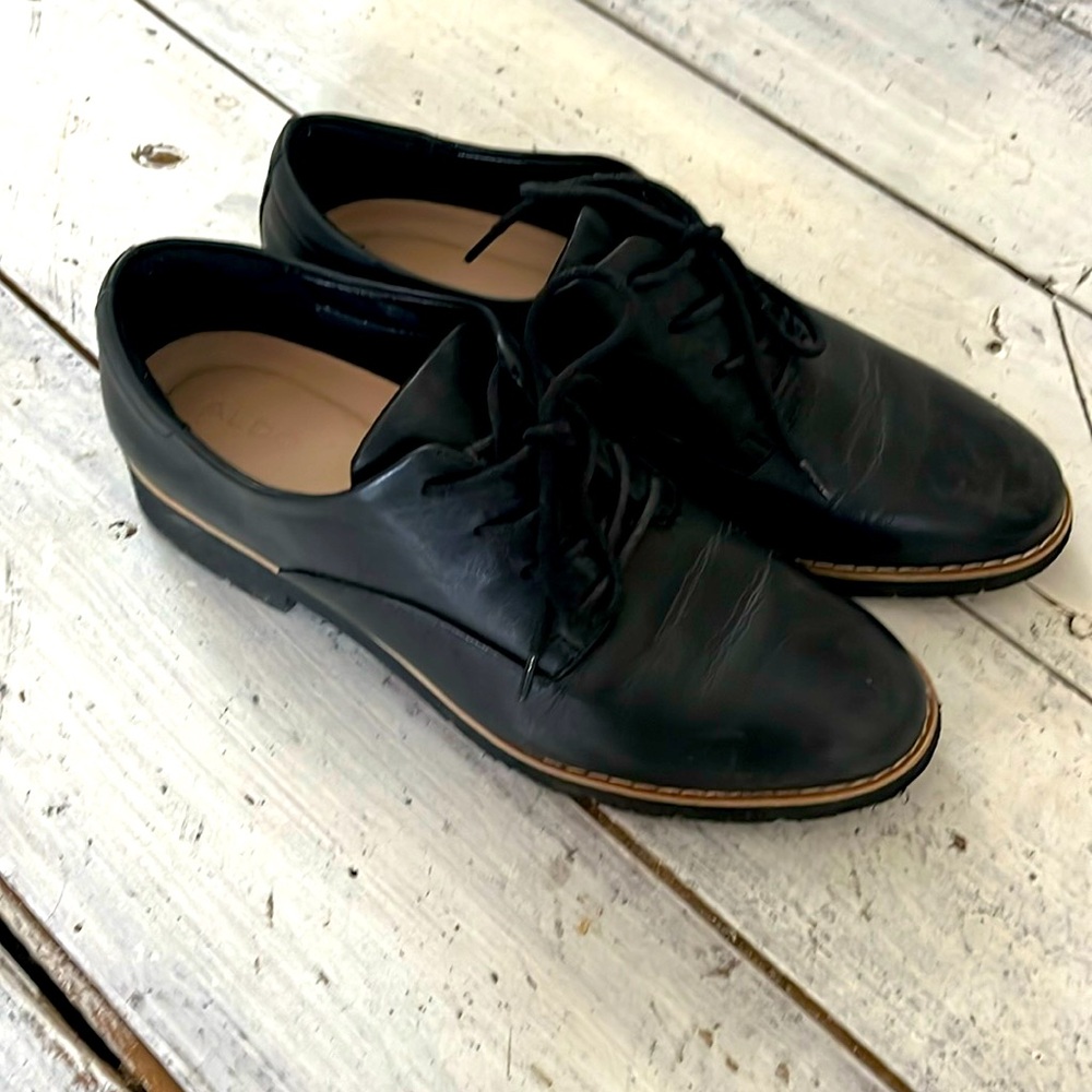 Aldo Black Leather Loafers